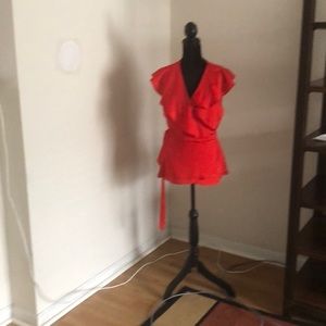 Ava Aiden sleeveless blouse w/ wrap tie /side.